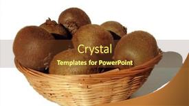  Presentation with kiwi fruit - Presentation theme having fruit-basket-of-kiwi background and a tawny brown colored foreground