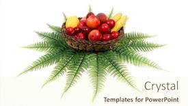  Presentation with fruit banana - PPT layouts enhanced with fruit-basket-on-a-white background and a cream colored foreground