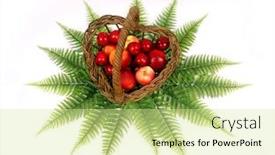  Presentation with fruit banana - Audience pleasing presentation theme consisting of fruit-basket-on-a-white backdrop and a soft green colored foreground