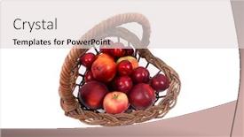  Presentation with fruit banana - Presentation theme having fruit-basket-on-a-white background and a lemonade colored foreground