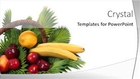  Presentation with tropical fruit - Theme consisting of fruit-basket-on-a-white background and a white colored foreground