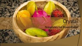  Presentation with dragon fruit - Beautiful PPT layouts featuring fruit bowl with exotic star backdrop and a gold colored foreground