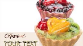  Presentation with cake - Theme featuring fruit cake over white background and a yellow colored foreground