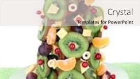  Presentation with fruit tree - Beautiful slide set featuring fruit-christmas-tree-isolated backdrop and a light gray colored foreground