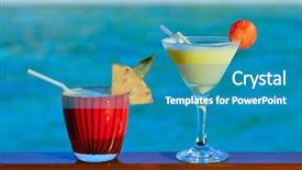  Presentation with fruit cocktail - Cool new PPT layouts with fruit cocktail on maldives beach - travel background backdrop and a teal colored foreground