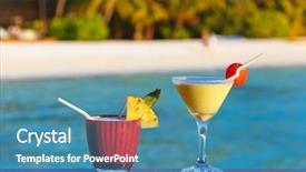  Presentation with fruit cocktail - Cool new slide set with fruit cocktail on maldives beach - travel background backdrop and a teal colored foreground