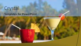  Presentation with fruit cocktail - PPT layouts featuring fruit cocktail on maldives beach - travel background background and a light blue colored foreground