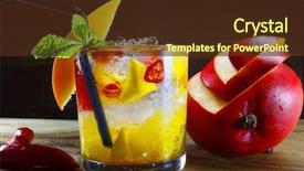  Presentation with fruit cocktail - Slides with fruit cocktail background and a tawny brown colored foreground
