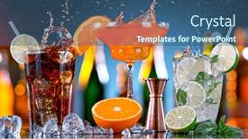  Presentation with fruit - Slide set enhanced with fruit-cocktails-bar-backround-close background and a ocean colored foreground