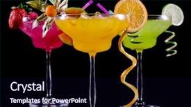  Presentation with cocktail black and white - Cool new presentation theme with fruit cocktails on black background backdrop and a wine colored foreground