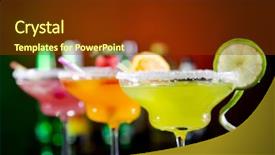  Presentation with fruit - Beautiful presentation design featuring fruit cocktails on black background backdrop and a tawny brown colored foreground