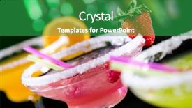  Presentation with fruit - Colorful presentation theme enhanced with fruit cocktails on black background backdrop and a shamrock green colored foreground
