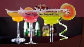  Presentation with fruit - Beautiful PPT theme featuring fruit cocktails on black background backdrop and a tawny brown colored foreground