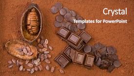 Presentation with cocoa beans - Theme consisting of fruit cocoa powder and chocolate background and a tawny brown colored foreground