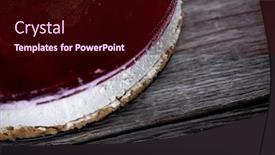  Presentation with cheesecake - Presentation design consisting of fruit-delicious-cheesecake-on-wooden background and a wine colored foreground