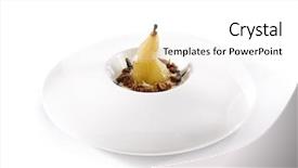  Presentation with chocolate nuts - Slide set consisting of fruit dessert in chocolate wine background and a white colored foreground