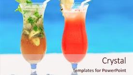  Presentation with blur - Slide deck featuring ice hotel - cocktail with blur beach background and a lemonade colored foreground