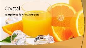  Presentation with ice frozen - Amazing presentation theme having multivitamin - detail of glass with orange backdrop and a yellow colored foreground