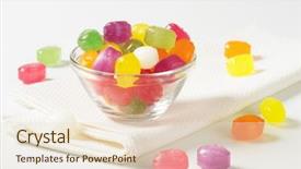  Presentation with candy - Slides featuring fruit flavored hard candy drops background and a lemonade colored foreground