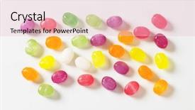  Presentation with candy - Presentation theme featuring fruit flavored hard candy drops background and a lemonade colored foreground