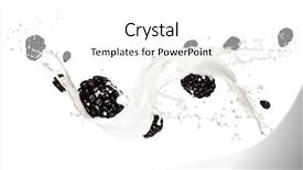  Presentation with fruit splash - Beautiful slides featuring fruit fly - blackberries in cream splash isolated backdrop and a white colored foreground