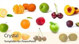  Presentation with frame of healthy spicy food - Audience pleasing slide deck consisting of fruit fly - healthy food ingredients backdrop and a blonde colored foreground