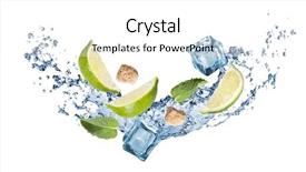  Presentation with fruit cocktail - PPT theme with fruit fly - ingredients of mohito cocktail background and a white colored foreground