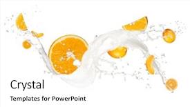  Presentation with fresh water splash green apple isolated white - PPT layouts featuring fruit fly - oranges in cream splash isolated background and a white colored foreground