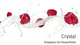  Presentation with milk splash - Slide set with fruit fly - oranges in milk splash isolated background and a white colored foreground