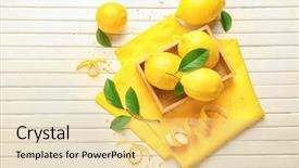  Presentation with mango juice fresh tropical fruit - Cool new theme with fruit green leaves and lemon backdrop and a lemonade colored foreground