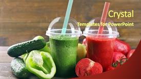  Presentation with mango juice fresh tropical fruit - Slides having fruit healthy drinks in plastic background and a tawny brown colored foreground