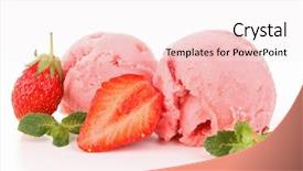  Presentation with strawberry - PPT theme having fruit ice - isolated strawberry icecream background and a sky blue colored foreground