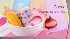  Presentation with ice cream - Audience pleasing presentation consisting of fruit ice cream in bowl backdrop and a pink colored foreground