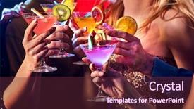  Presentation with fruit cocktail - Beautiful PPT theme featuring fruit in night club backdrop and a tawny brown colored foreground