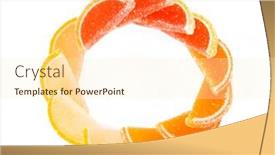  Presentation with jellies - Colorful slides enhanced with fruit jellies in form citrus on white backdrop and a cream colored foreground