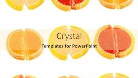  Presentation with jellies - Slide deck with fruit jellies in form citrus on white background and a blonde colored foreground