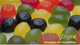  Presentation with jelly - Colorful PPT theme enhanced with fruit-jelly-gummy-candies-assortment backdrop and a tawny brown colored foreground