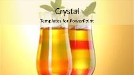  Presentation with jelly - Slides with fruit jelly in glasses and fruits on yellow background background and a blonde colored foreground