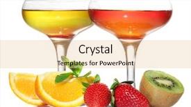  Presentation with jelly - Theme enhanced with fruit jelly in glasses and fruits isolated on white background and a lemonade colored foreground