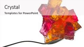  Presentation with jelly - PPT theme featuring fruit jelly on tea spoon isolated on white background and a white colored foreground