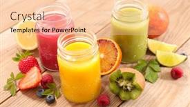  Presentation with orange fruit - Amazing slide deck having fruit-juice-berry-fruit-orange backdrop and a lemonade colored foreground