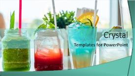  Presentation with fruit cocktail - PPT theme enhanced with fruit juice cocktail and mocktail background and a seafoam green colored foreground