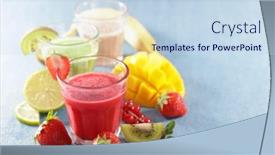  Presentation with smoothie - PPT theme featuring fruit-juice-smoothie-with-fresh background and a sky blue colored foreground