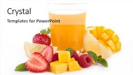  Presentation with juice - PPT layouts featuring fruit juice background and a white colored foreground
