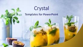  Presentation with passion fruit - Audience pleasing slide set consisting of fruit lemonade garnished with lime backdrop and a sky blue colored foreground