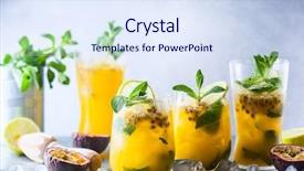  Presentation with passion fruit - Audience pleasing slides consisting of fruit lemonade garnished with lime backdrop and a sky blue colored foreground