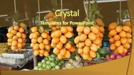  Presentation with dragon fruit - Presentation theme enhanced with fruit market background and a tawny brown colored foreground