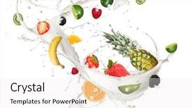  Presentation with fruit splash - Amazing slides having fruit mix in milk splash backdrop and a sky blue colored foreground