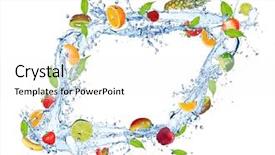  Presentation with fruit splash - Presentation theme enhanced with fruit mix in water splash isolated on white background background and a white colored foreground