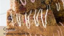  Presentation with nut - Beautiful presentation featuring fruit nut and chocolate flapjack bars backdrop and a coral colored foreground